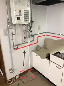 水漏れ（配管交換工事）