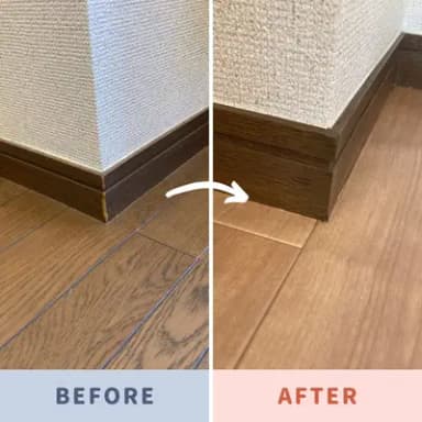 マンション床フローリングにクッションフロア上貼り工事