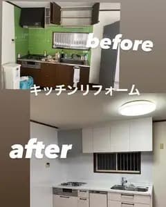 白を基調としたキッチンの交換リフォーム