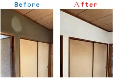 和室の壁を改修して明るい空間へ