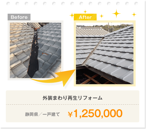 外装まわり再生リフォーム/静岡県/一戸建て/¥1,250,000